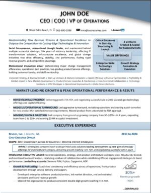 CEO COO VP of Operations